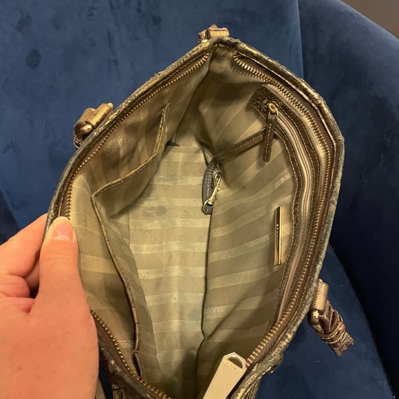 Brahmin Tan Crocodile-Embossed Shoulder Bag - Picture 4 of 7